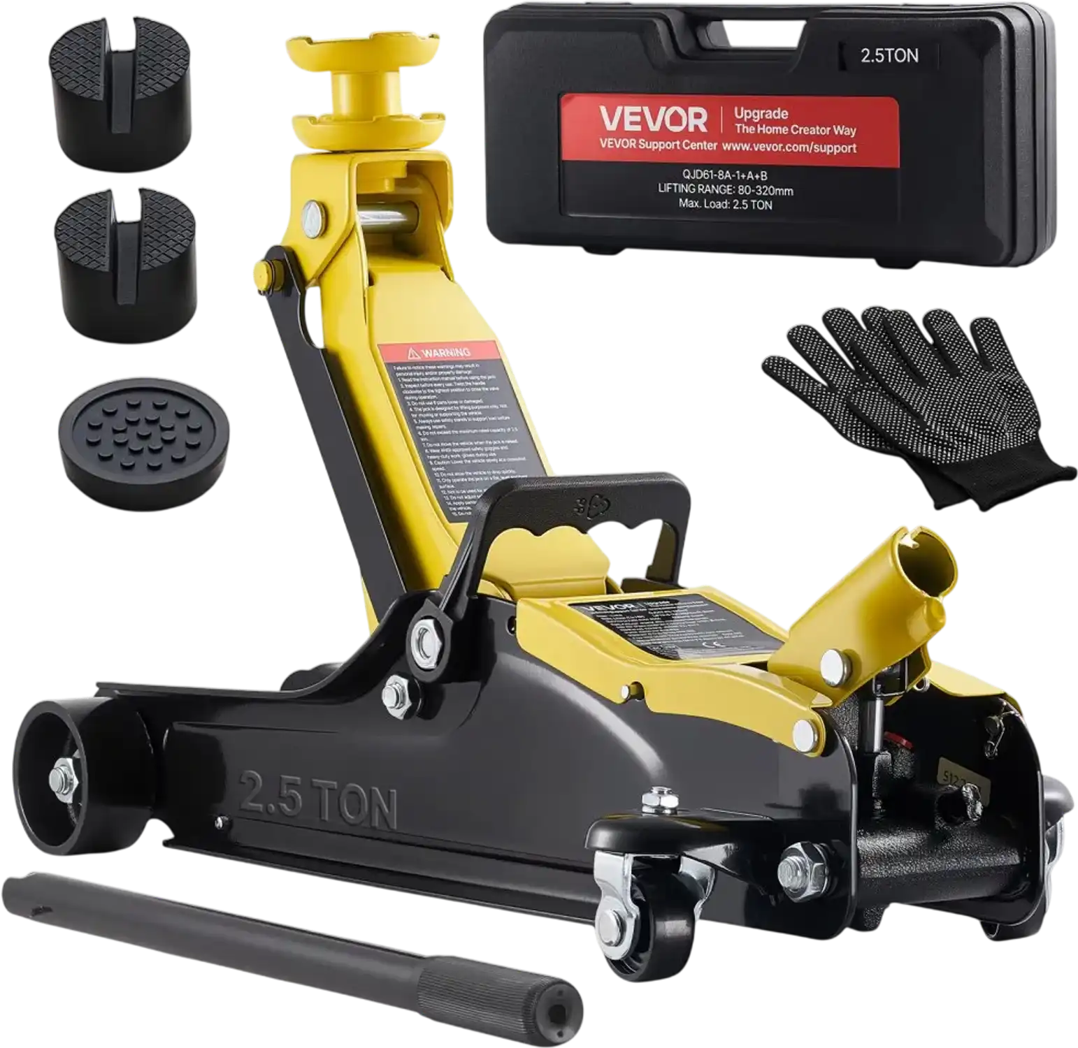 Vevor Floor Jack Low Profile 2.5 Ton Hydraulic Racing Trolley Car Lift with SUV Adapters New