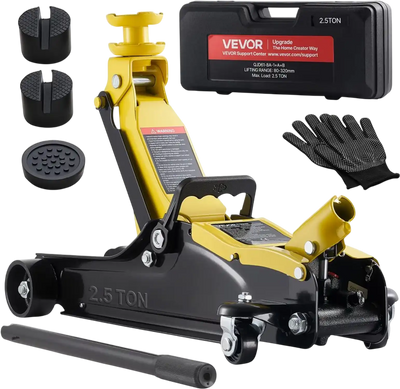 Vevor Floor Jack Low Profile 2.5 Ton Hydraulic Racing Trolley Car Lift with SUV Adapters New