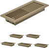 VEVOR 4 x 10 Inch Floor Registers, 6-Pack Vent Grilles, HVAC Heavy-Duty Walkable Iron Floor Vents, Easily Adjustable Rust-Proof Air Vents Deflector with Metal Damper, Ideal for Home & Office, Brown