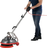 VEVOR Commercial Floor Scrubber Machine, Heavy Duty Floor Cleaner Polisher with 2 Wheels,  Professional Electric Carpet Buffer, Max 1900 RPM, 43 FT Cord, 3 Pads & 3 Brushes - All Floor Surfaces