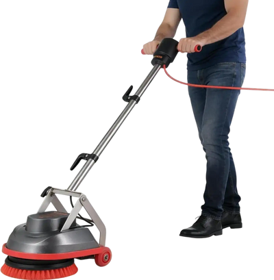 VEVOR Commercial Floor Scrubber Machine, Heavy Duty Floor Cleaner Polisher with 2 Wheels,  Professional Electric Carpet Buffer, Max 1900 RPM, 43 FT Cord, 3 Pads & 3 Brushes - All Floor Surfaces
