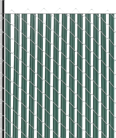 VEVOR Bottom Locking Privacy Slats, Single-Wall Vertical Bottom-Locking Slats for Chain-Link Fence, High-Density HDPE Chain Link Slats Ideally Fit 4' High Fence for Garden, Farm, Sports Field(Green)