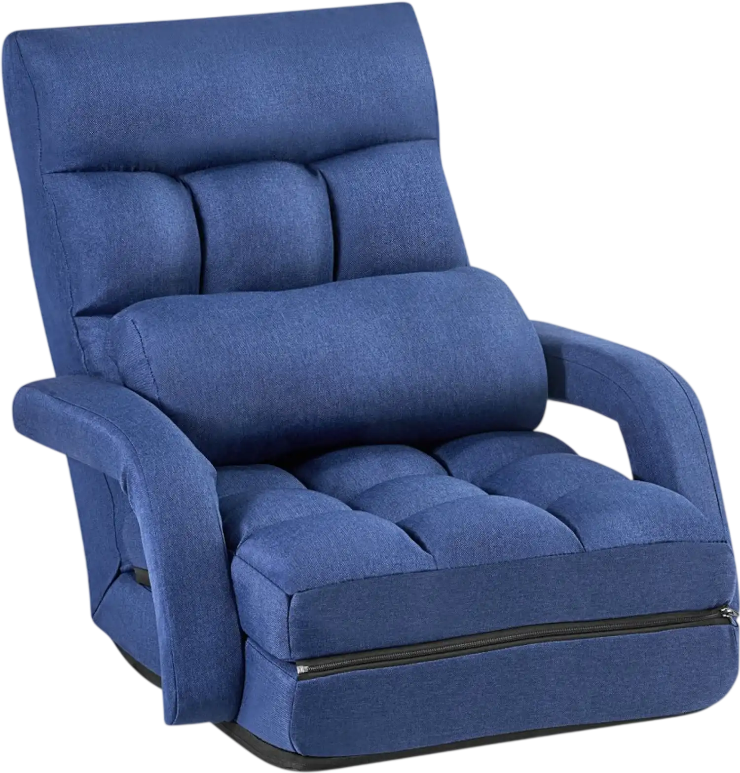 Vevor Floor Chair 5-Position Folding Gaming Chair with Back Support Armrests Cushion Dark Blue New