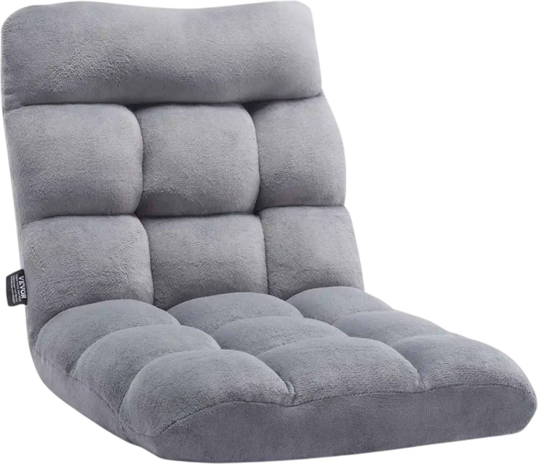 Vevor Floor Chair Adjustable Back Support Folding Sofa Chair Gray New