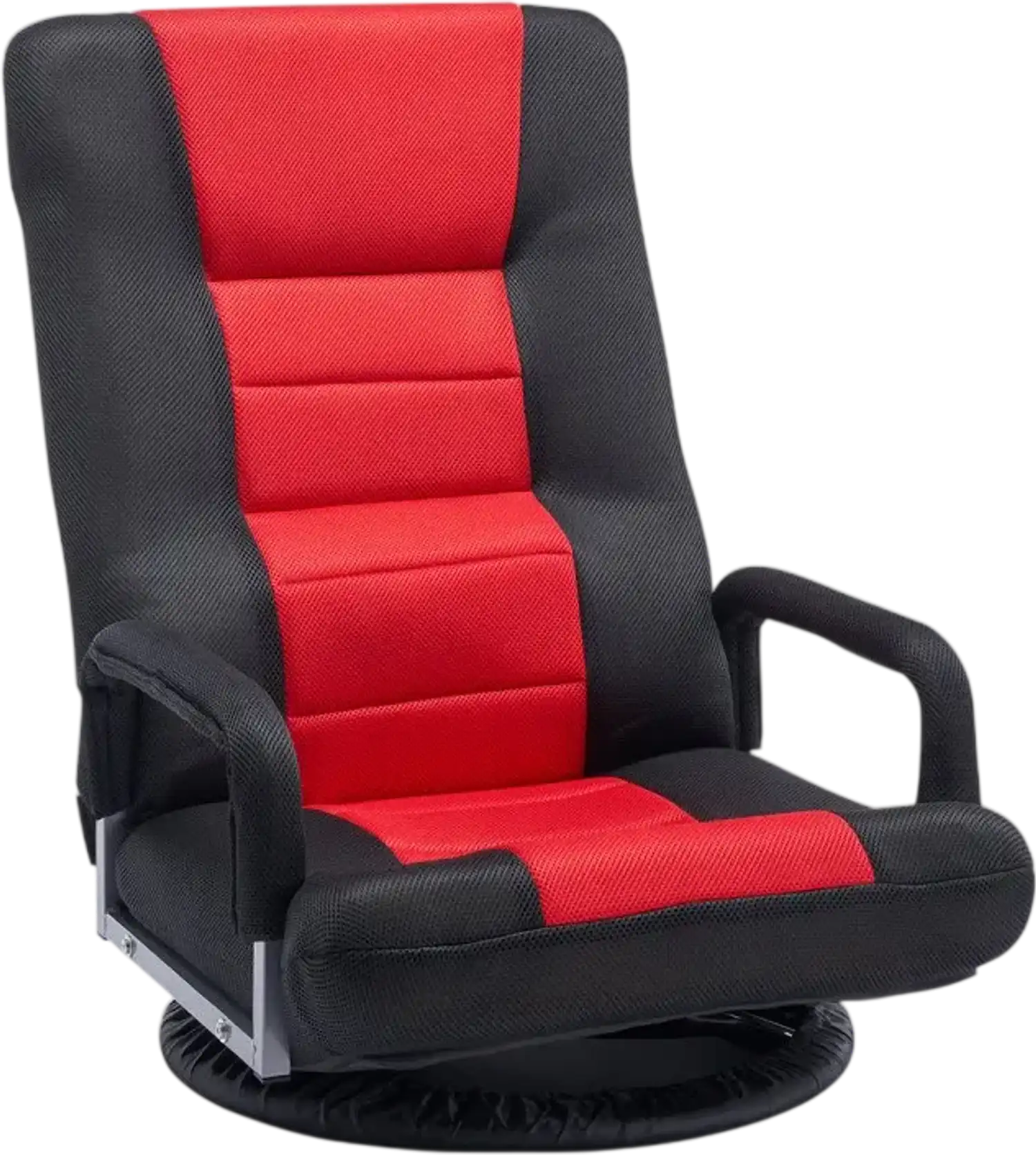 Vevor Floor Chair Swivel Gaming Chair with Armrests 360° Rotating 6-Level Adjustable Red Black New