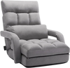 VEVOR Floor Chair, Floor Gaming Chair with 5 Adjustable Position and Back Support, Folding Sofa Chair with Armrest for Adults, Sofa Lounger Bed with Back Cushion for Living Room and Bedroom, Gray