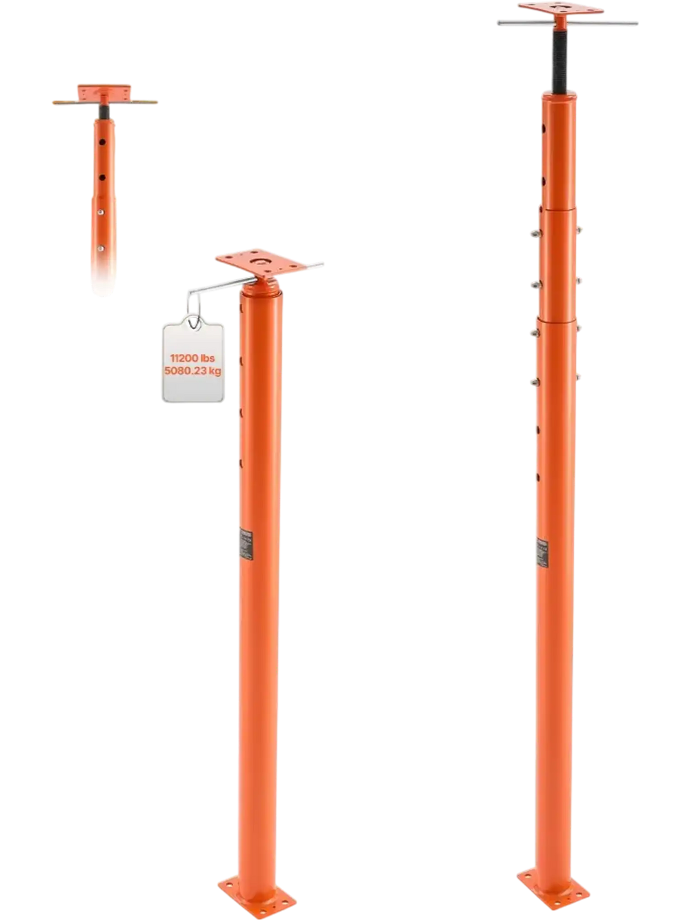 VEVOR House Floor Jacks, 2 Pack 54-150 Inch Height Range, 11200 lbs Max Load Capacity, Adjustable Support Beam Basement Jack Post Pole for Leveling, Lift Steel Telescoping Post for Temporary Support