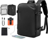 VEVOR Vacuum Travel Backpack, 35L, Vacuum Seal Compression Travel Backpack with Air Pump, Multiple Pockets & Compartments, Water-Resistant Carry-On Suitcase Luggage, Casual Personal Item Bag, Black