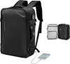 VEVOR Vacuum Travel Backpack, 65L, Expandable Vacuum Seal Compression Travel Backpack, with TSA-Approved Lock, Multiple Pockets Compartments, Water-Resistant Carry-On Suitcase Luggage, No Pump, Black