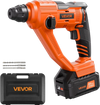 VEVOR 20V Cordless Hammer Drill, Lithium-Ion 0.6 Inch Rotary Hammer Driver, SDS-Plus Electric Lightweight Power Tool Kit with Battery and Charger, 2 Functions, 1000 RPM, 5100 BPM