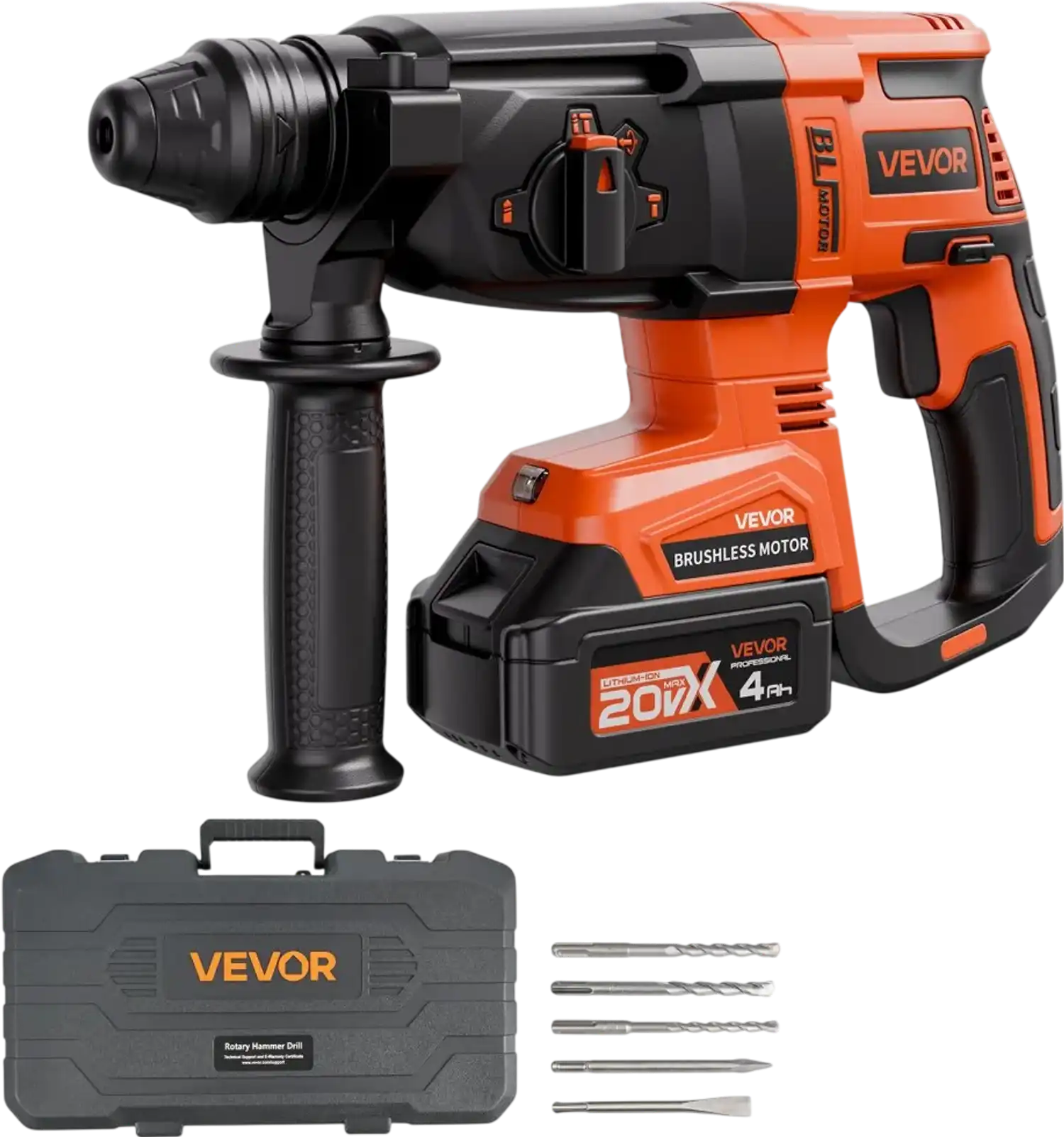 Vevor Rotary Hammer Drill 20V Brushless Cordless 1