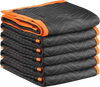 VEVOR Moving Blankets 6 Pcs, 80 x 72 in (35 lbs/dz) Large Packing Blankets with Cotton Filling, Heavy Duty Nonwoven Fabric Padded Moving Blanket for Shipping, Wrapping, Protecting Furniture