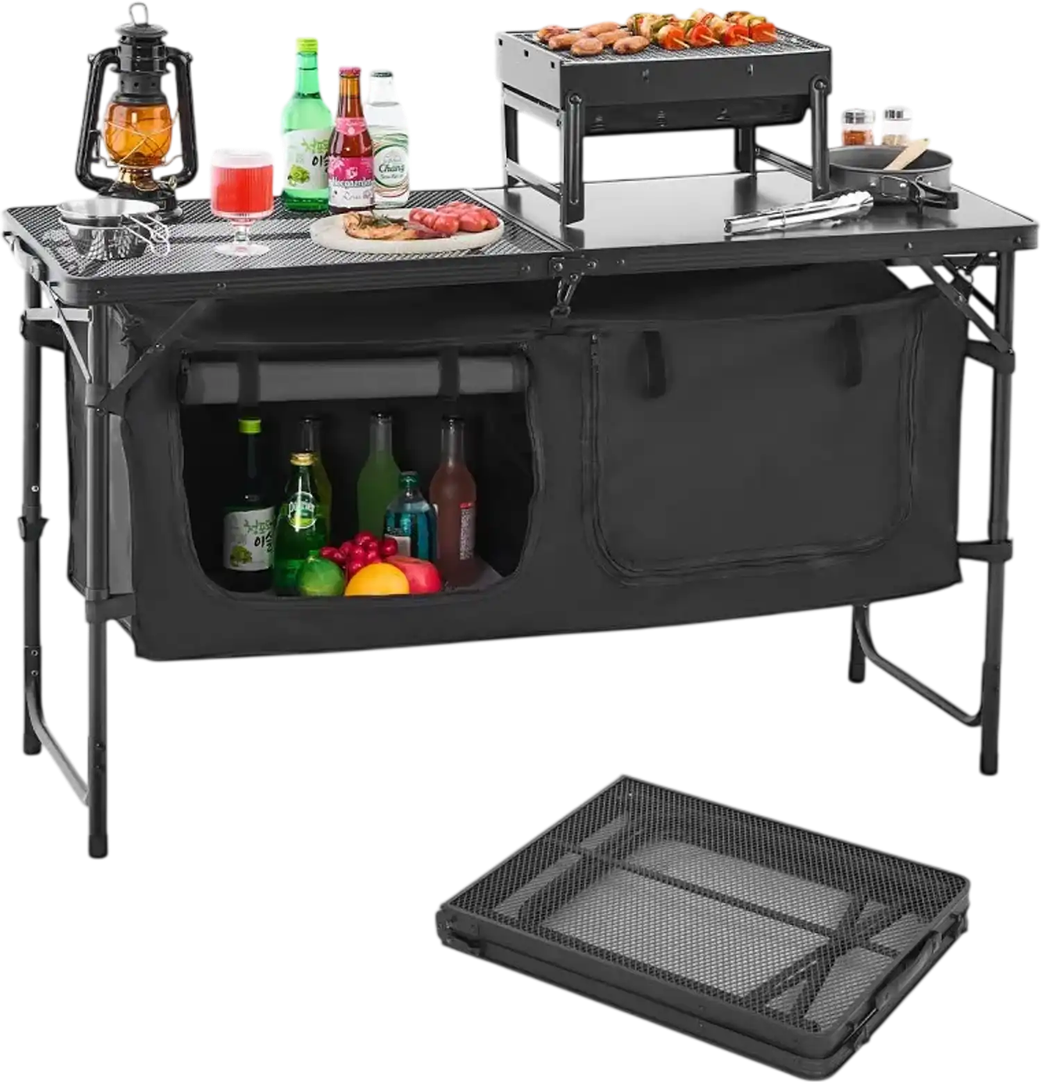 Vevor Camping Kitchen Table Folding Outdoor Cook Station New