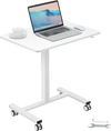 VEVOR Mobile Standing Desk, 28"-44" Gas-Spring Height Adjustable Sit-Stand Desk, 4 360° Swivel Wheels (2 Lockable) Portable Rolling Laptop Table Computer Cart for Home Office School, 40LBS Loading