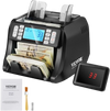 VEVOR Money Counter Machine, Bill Counter with UV, MG, IR and DD Counterfeit Detection, USD & EUR Cash Counting Machine with Add and Batch Modes, Large LCD & External Display