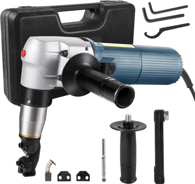 VEVOR Electric Metal Nibbler 625W Nibbler Metal Cutter 1000RPM High Speed Rotor 0.16in/4mm Metal Nibbler 110V w Replaced Blades Storage Case Sheet Metal Nibbler for Cutting Stainless Steel, Aluminium