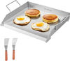VEVOR Stainless Steel Griddle, 18x16 inch Universal Flat Top Rectangular Plate, Gas Grill Griddle for BBQ Grill, Teppanyaki, Portable Family Cookware with Handle, for Camping Tailgating Party