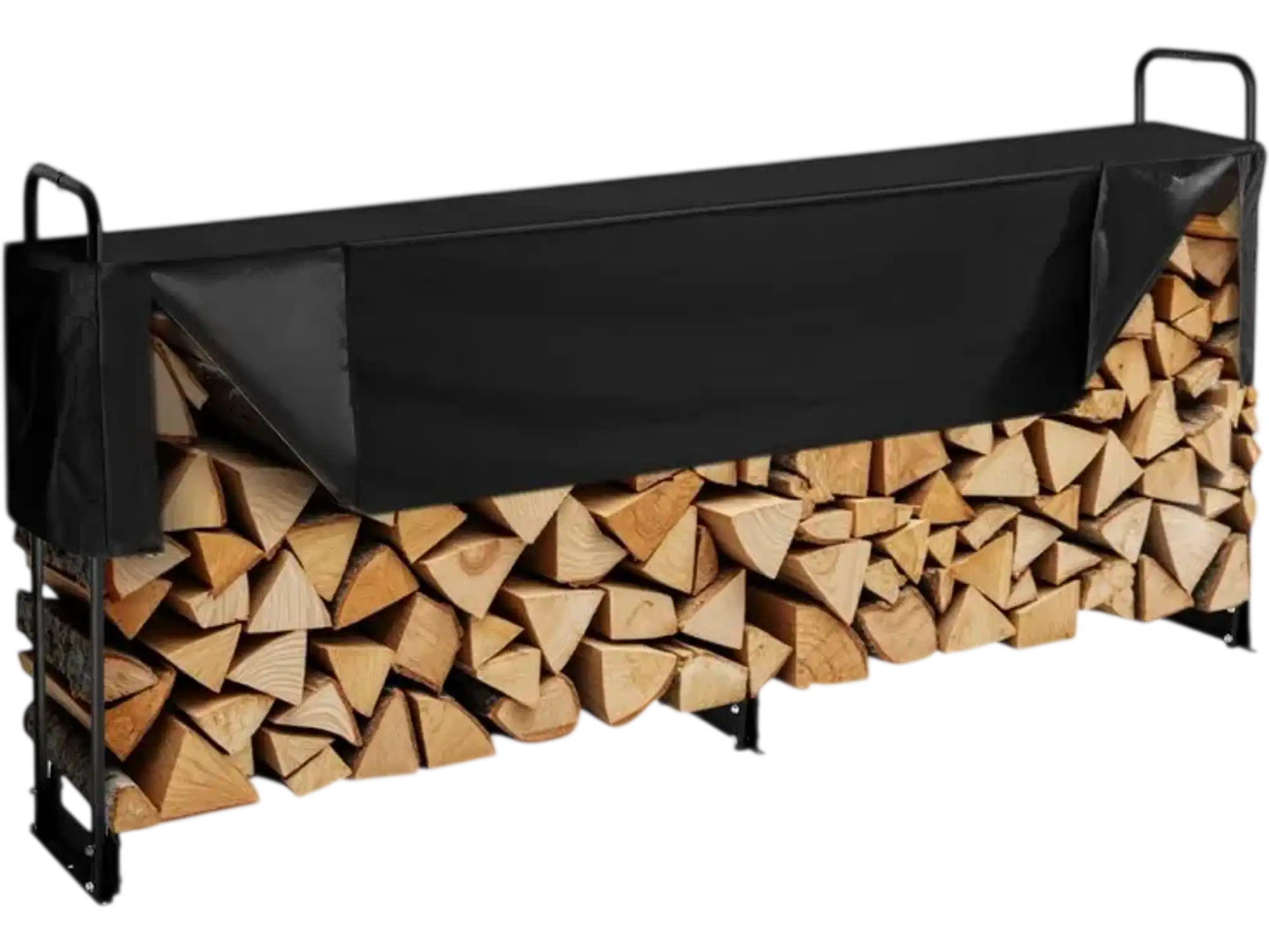 Vevor Firewood Rack Outdoor Firewood Holder with Waterproof Cover 101 x 14 x 46