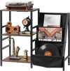 VEVOR Record Player Stand with Charging Station & USB Ports, Holds up to 200 Albums, 3-Tier Turntable Stand with Vinyl Record Storage, Record Player Table with Display Shelf for Bedroom, Living Room