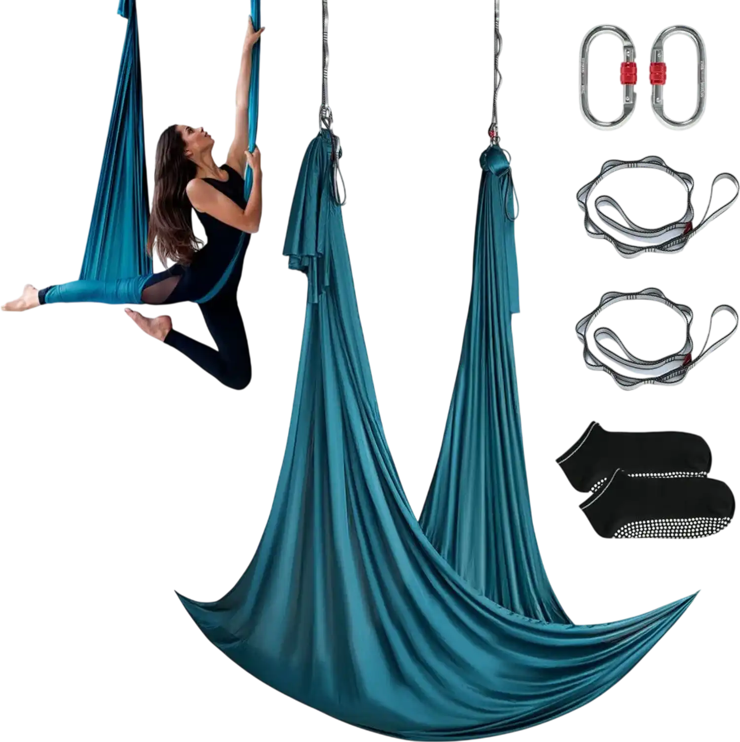 Vevor Aerial Yoga Hammock Swing Starter Kit 5.5 Yards Green New