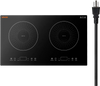 VEVOR Induction Cooktop 24in 2 Burners Built-in Electric Stove 110V 1800W, Low-Power Continuous Heating, Countertop Induction Burner, 9 Power Levels, LED Touch Screen, Ceramic Glass, and Child Lock