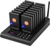 VEVOR Restaurant Pager System, Wireless 500m Long Range Lineup Waiting Queue Signal, Guest Customer Calling Beepers with Vibration & Flashing, 16 Buzzers for Food Truck, Church, Nursery, Hospital