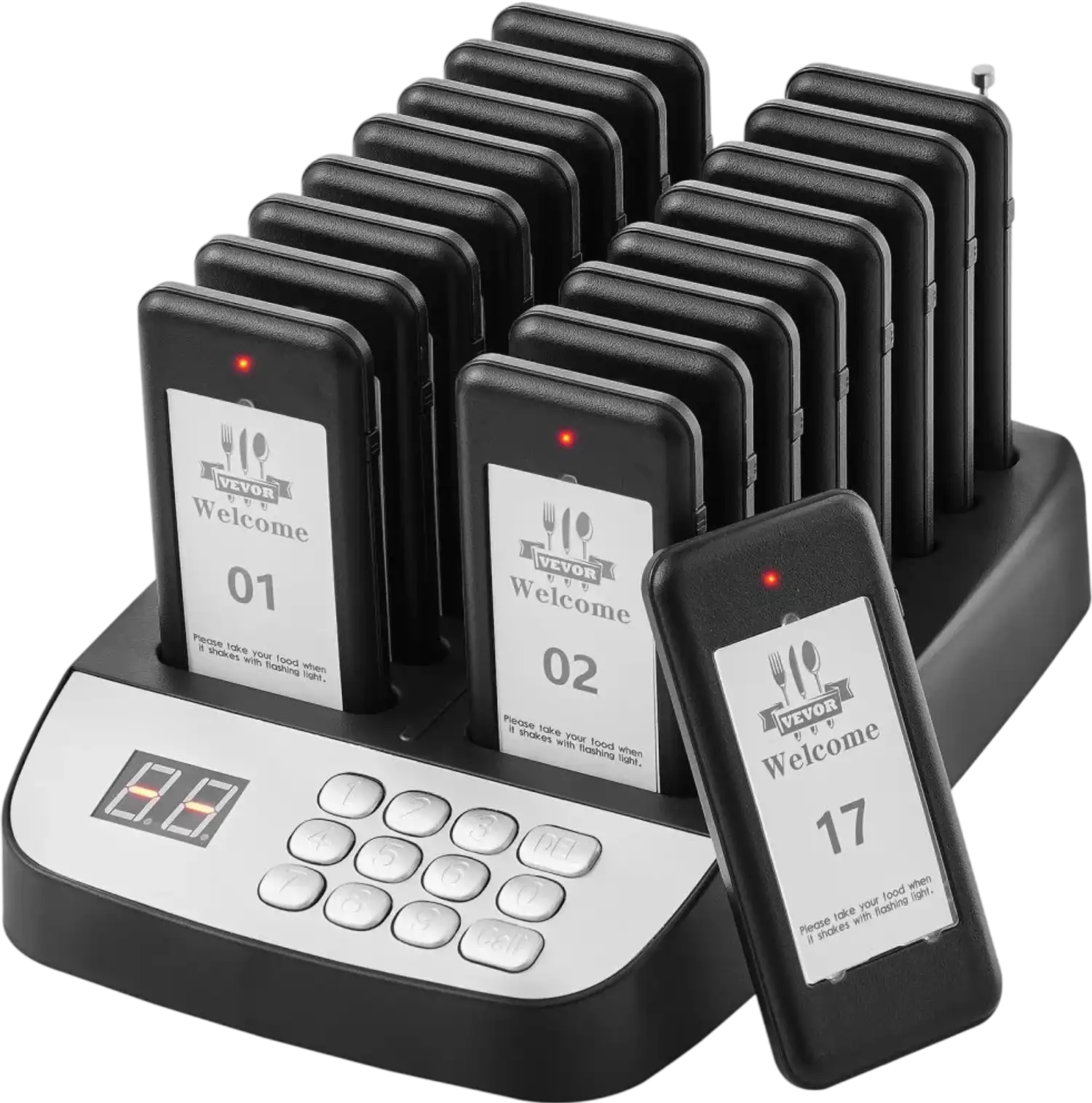 Vevor Restaurant Pager System Wireless 1640' Long Range 16 Buzzers New