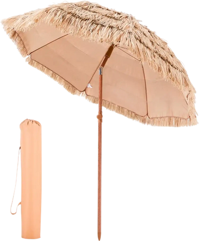 Vevor Patio Umbrella 6.5' Thatched Tiki Tilt Umbrella New