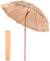 VEVOR Tiki Umbrella, 6 ft Thatched Patio Umbrella with Tilt, Hawaiian Style Beach Parasol with Durable PP Thatch and 8 Metal Ribs, Grass Pool Umbrellas for Beach, Patio, Poolside, Backyard & Garden