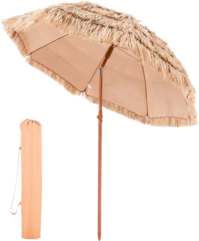 Vevor Patio Umbrella 6.5' Tiki Thatched Tilt Beach Parasol New