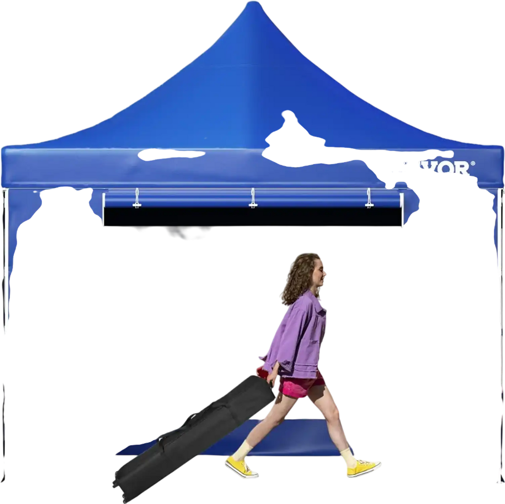 VEVOR Pop Up Canopy Tent, 10 x 10 FT, Outdoor Patio Gazebo Tent with Removable Sidewalls and Wheeled Bag, UV Resistant Waterproof Instant Gazebo Shelter for Party, Garden, Backyard, Blue