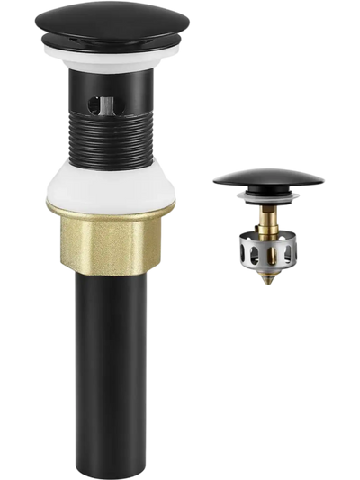 Vevor Vessel Sink Drain Bathroom Sink Drain with Overflow Matte Black New