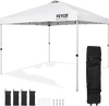 VEVOR Pop Up Canopy Tent, 10 x 10 ft, 250 D PU Silver Coated Tarp, with Portable Roller Bag and 4 Sandbags, Waterproof and Sun Shelter Gazebo for Outdoor Party, Camping, Commercial Events, White