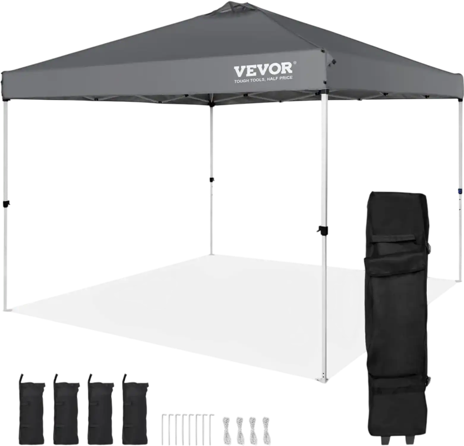 Vevor Canopy Tent 10' x 10' Pop-Up Outdoor Shelter Dark Gray New