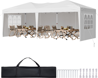 Vevor Pop Up Canopy 10 x 20 ft. Instant Gazebo with 3 Sidewalls 2 Windows Height Adjustable New