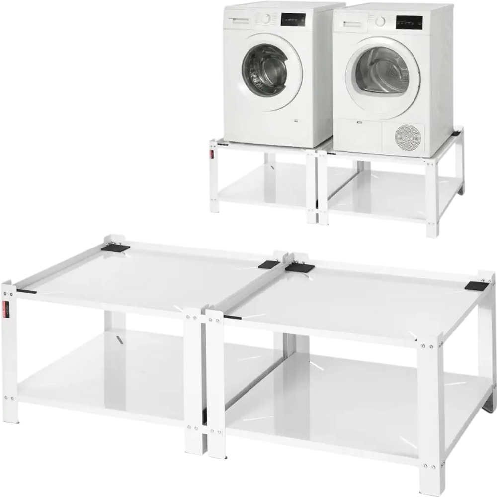 VEVOR Laundry Pedestal, 16.1 in Height, 27.5 x 27.5 in Washer and Dryer Pedestals with Storage Shelf, 700 lbs Load Capacity, Non-Slip Feet, Washing Machine Stand Universal Fit, White, 2 Pack