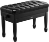 VEVOR Piano Bench, 29.5" x 14" x 20.3", Duet Keyboard Piano Chair with 20.3"-23.4” Adjustable Height, Padded Cushion, Storage Compartment for Music Books, Wooden Piano Stool Seat, for Vanity, Bedroom