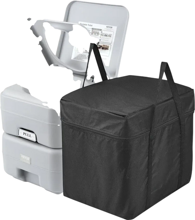 VEVOR Portable Toilet for Camping, Porta Potty with Carry Bag, 5.3 Gal Waste Tank & 3.2 Gal Flush Tank, Push-Button Pressurized Flush Commode, Leak-proof and Odourless Travel Toilet for Camping Car