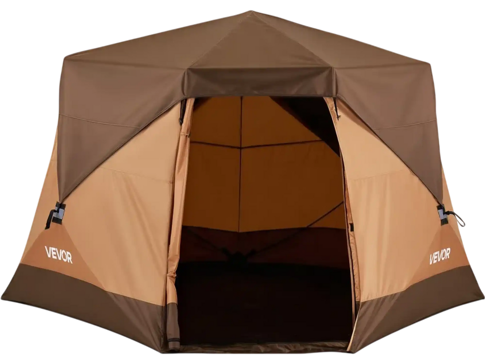 VEVOR Camping Tent, 6 Person Pop Up Instant Cabin Tent with Rainfly & Large Mesh Windows, 60 Seconds Easy Setup, Portable Waterproof Cabin Hub Tents with Carry Bag for Family Outdoor Camping & Hiking