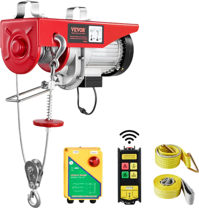 VEVOR Electric Hoist, 1320 lbs Lifting Capacity, 1150W 110V Electric Steel Wire Winch with Wireless Remote Control, 40ft Single Cable Lifting Height & Pure Copper Motor, for Garage Warehouse Factory