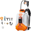VEVOR Battery Powered Backpack Sprayer, 4 Gallons Electric Backpack Sprayer, 2 Wands & 8 Nozzles, Adjustable 0-90 PSI, 4H Runtime, Portable Yard Garden Lawn Sprayers for Weeding Spraying Cleaning