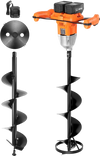 VEVOR 40V Electric Ice Auger, 2 in 1 Cordless Ice Fishing Augers and Earth Auger with 8" Ices & Earth Drill Bit, Cold-Resistant Post Hole Digger, Turbo High-Speed Cutting System