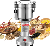 VEVOR Electric Grain Mill Grinder, 0.3 lbs Commercial Spice Grinders, High Speed 850W Stainless Steel Pulverizer Powder Machine, for Dry Grains, Spices, Cereals, Coffee, Corn & Pepper, Straight Type