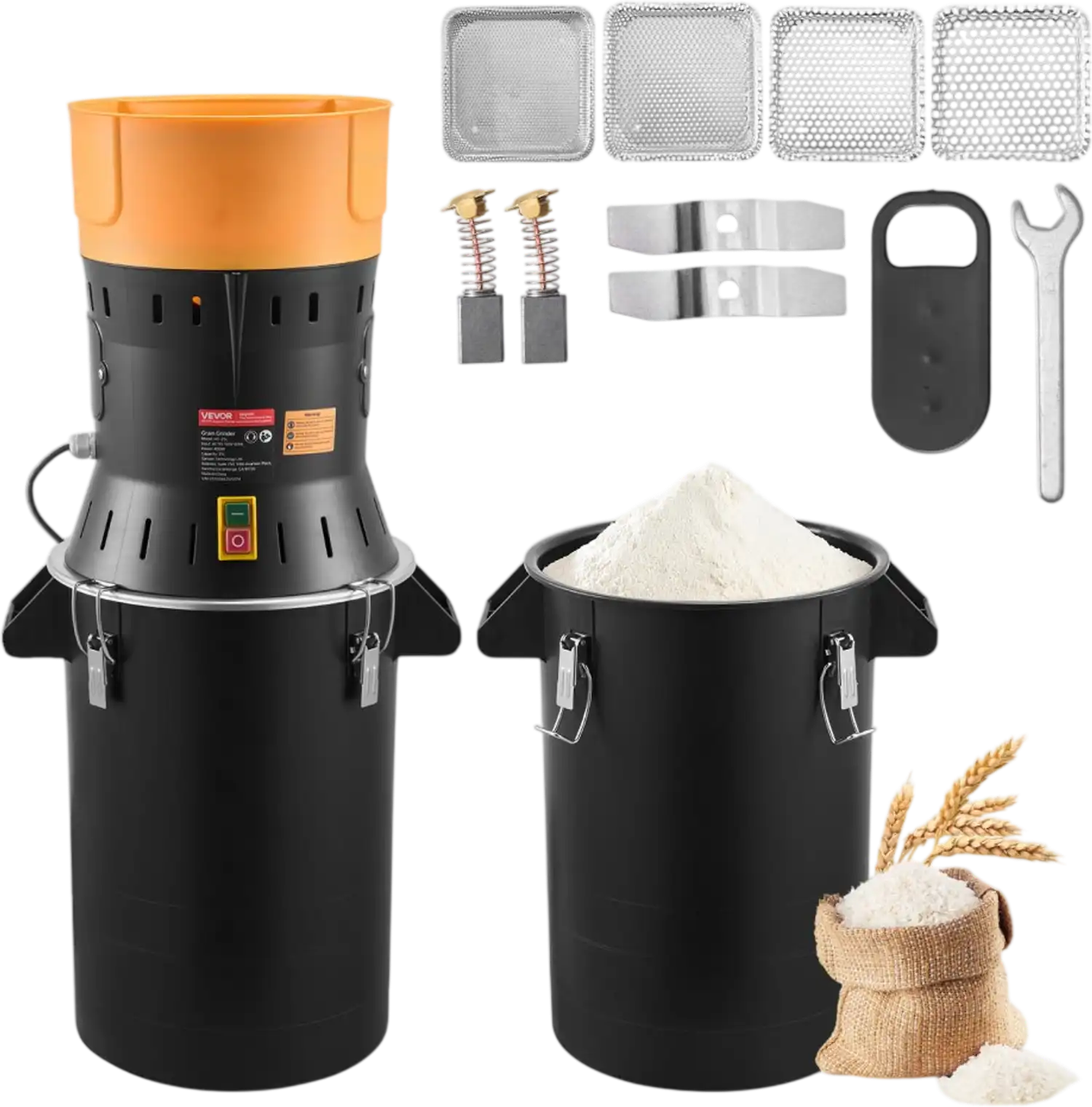 Vevor Grain Grinder 6.6 Gal Electric Mill for Dry Grains Spices Coffee Corn New