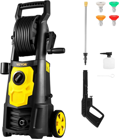 VEVOR Electric Pressure Washer, 2000 PSI, Max. 1.76 GPM Power Washer with 30 ft Hose, 5 Quick Connect Nozzles, Foam Cannon, Portable to Clean Patios, Cars, Fences, Driveways, ETL Listed