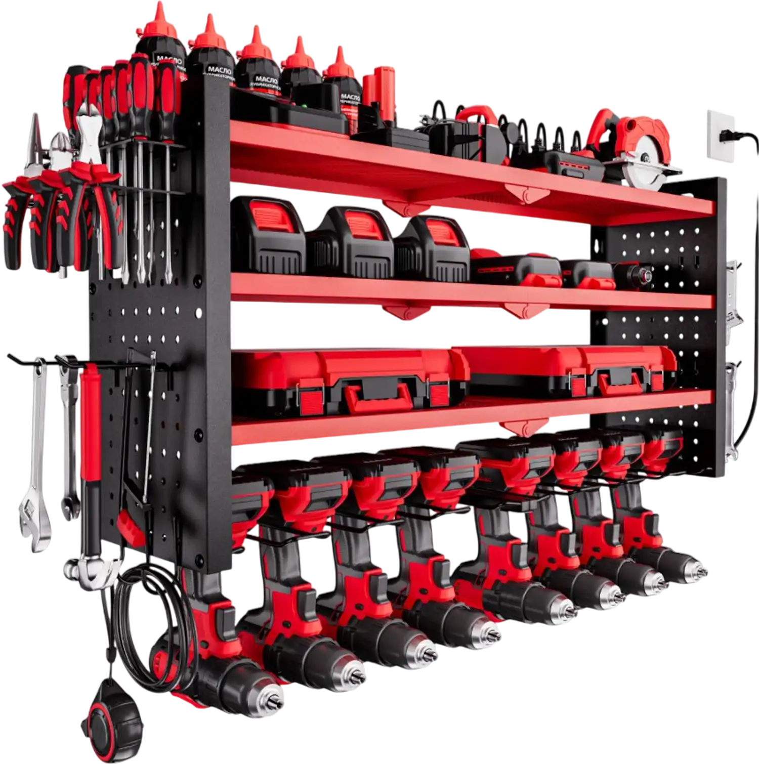 Vevor Power Tool Organizer 4-Layer Drill Storage Rack with Charging Station New