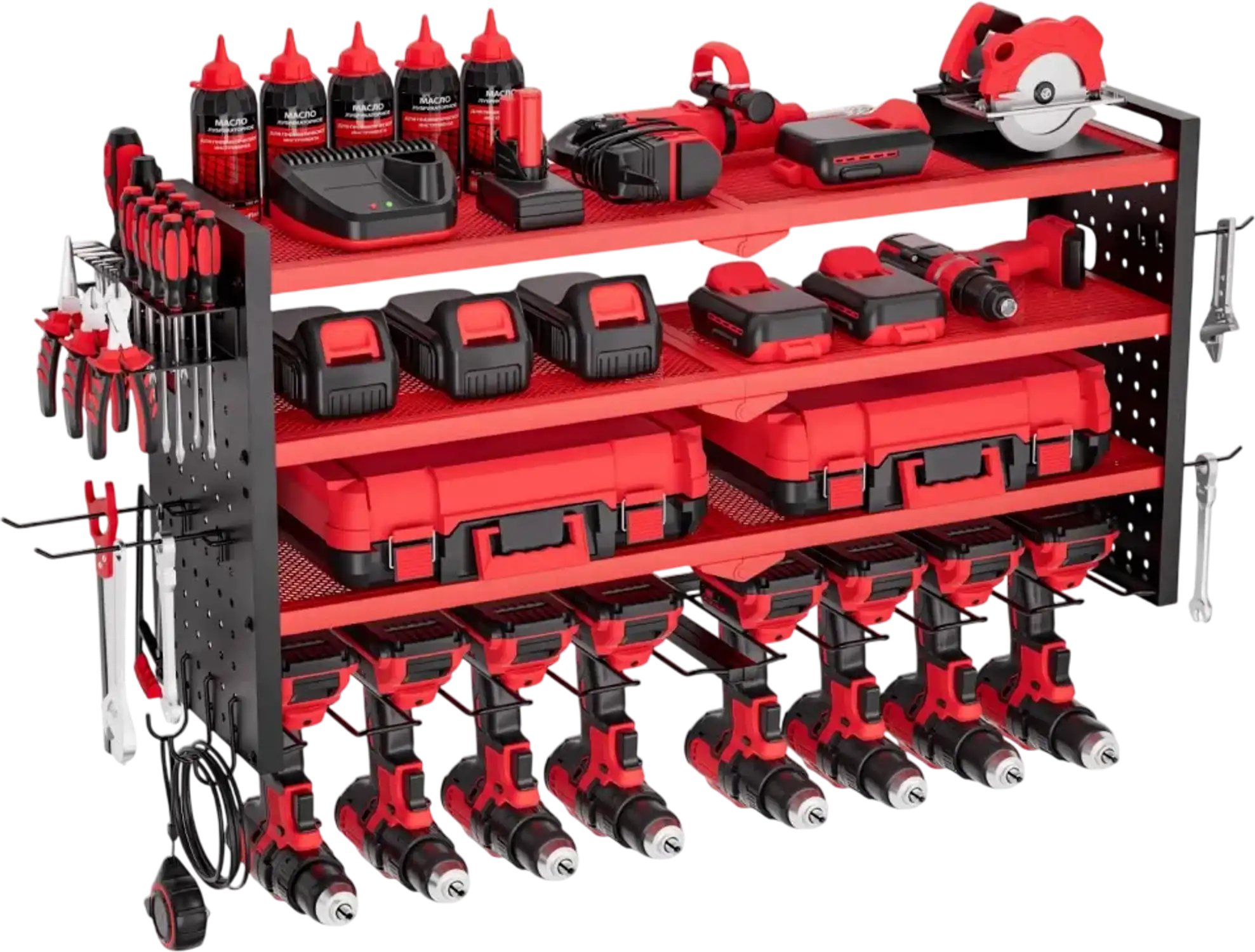 Vevor Tool Organizer Wall Mount 4-Tier 8-Slot Power Tool Storage Rack New