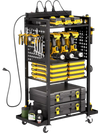 VEVOR 4-tier Tool Organizer Cart with Charging Station, 8 AC Outlet, Floor Stand Rolling Drill Holder and Tool Battery Storage Rack on Wheels, Garage Floor Rolling Storage Cart for Workshop, Garage