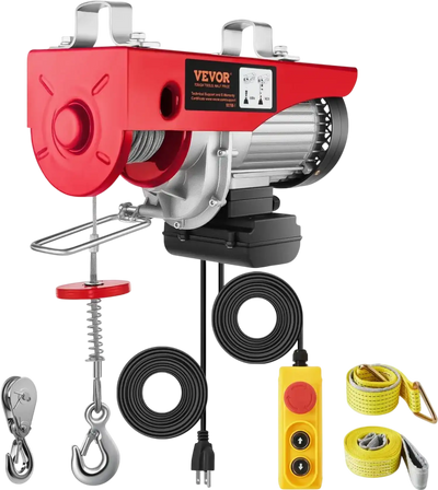 VEVOR Electric Hoist 1760lbs with 14ft Wired Remote Control, Electric Hoist 110 Volt with 40ft Single Cable Lifting Height & Pure Copper Motor, for Garage Warehouse Factory