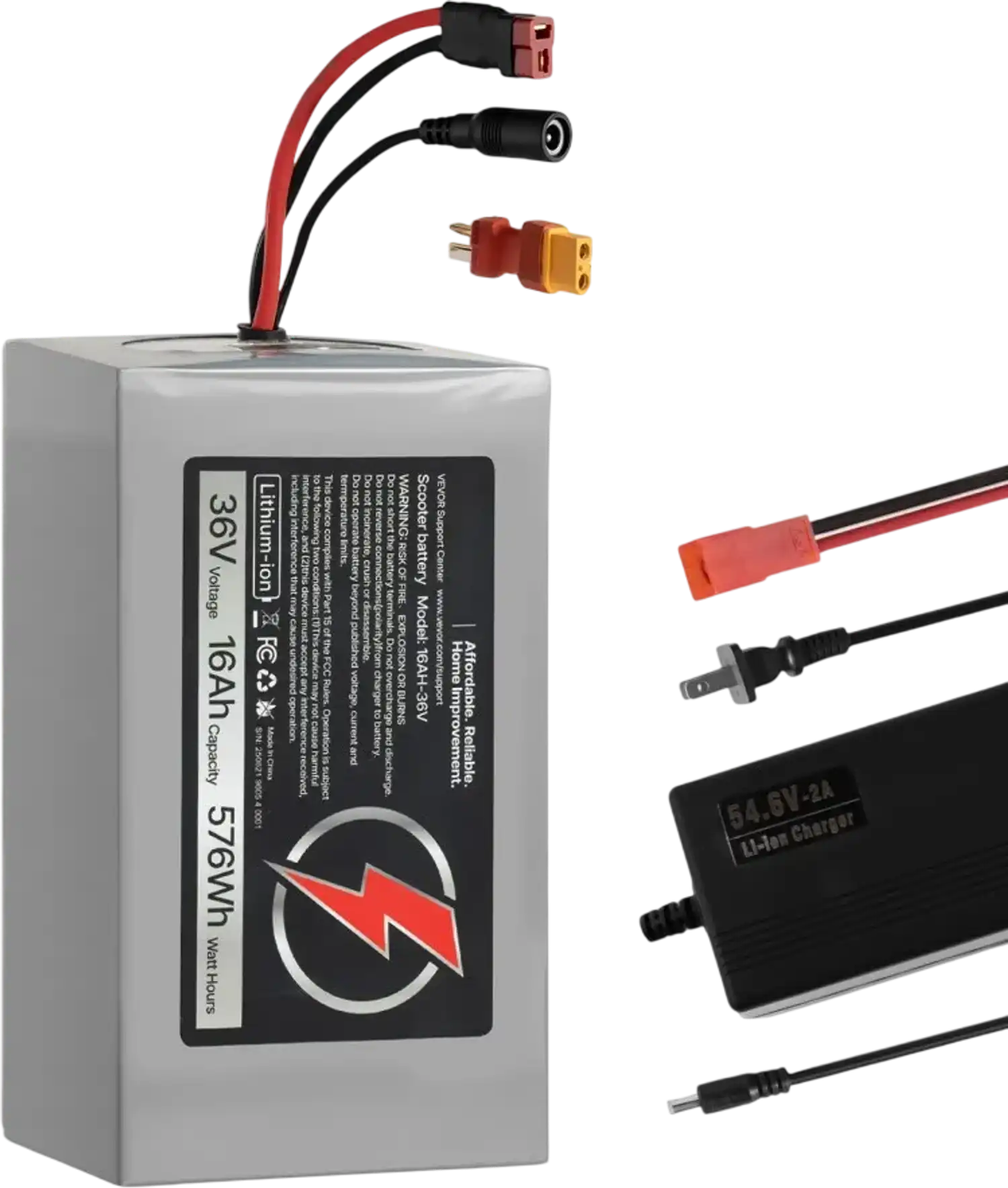 Vevor Electric Scooter Battery 36V 16Ah Lithium Battery Pack with 30A BMS New